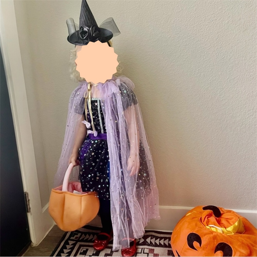 Spirit Halloween Kids Starry Enchanted Witch Costume - Black and Purple